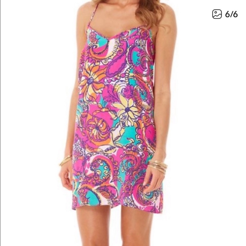 Women’s Lilly Pulitzer Multicolor Floral Spaghetti Strap Dusk and Be Seen Dress